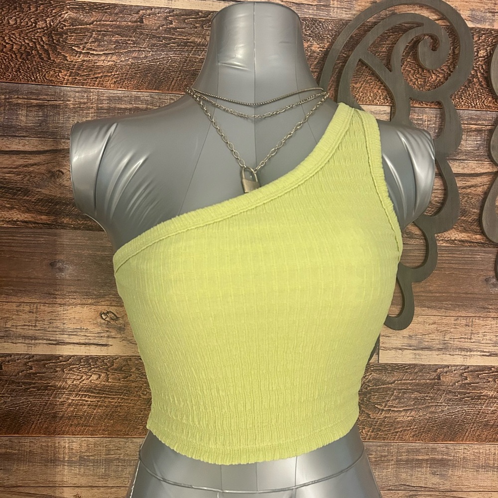 NWT bright green American eagle crop top